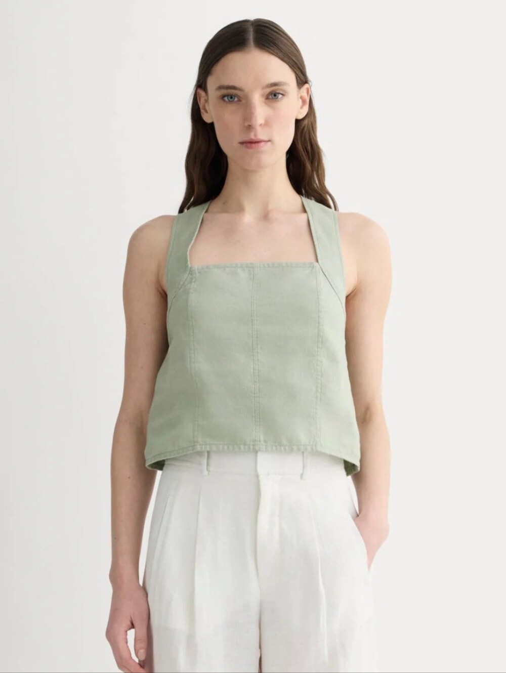 Everlane The Crossback Tank in Linen